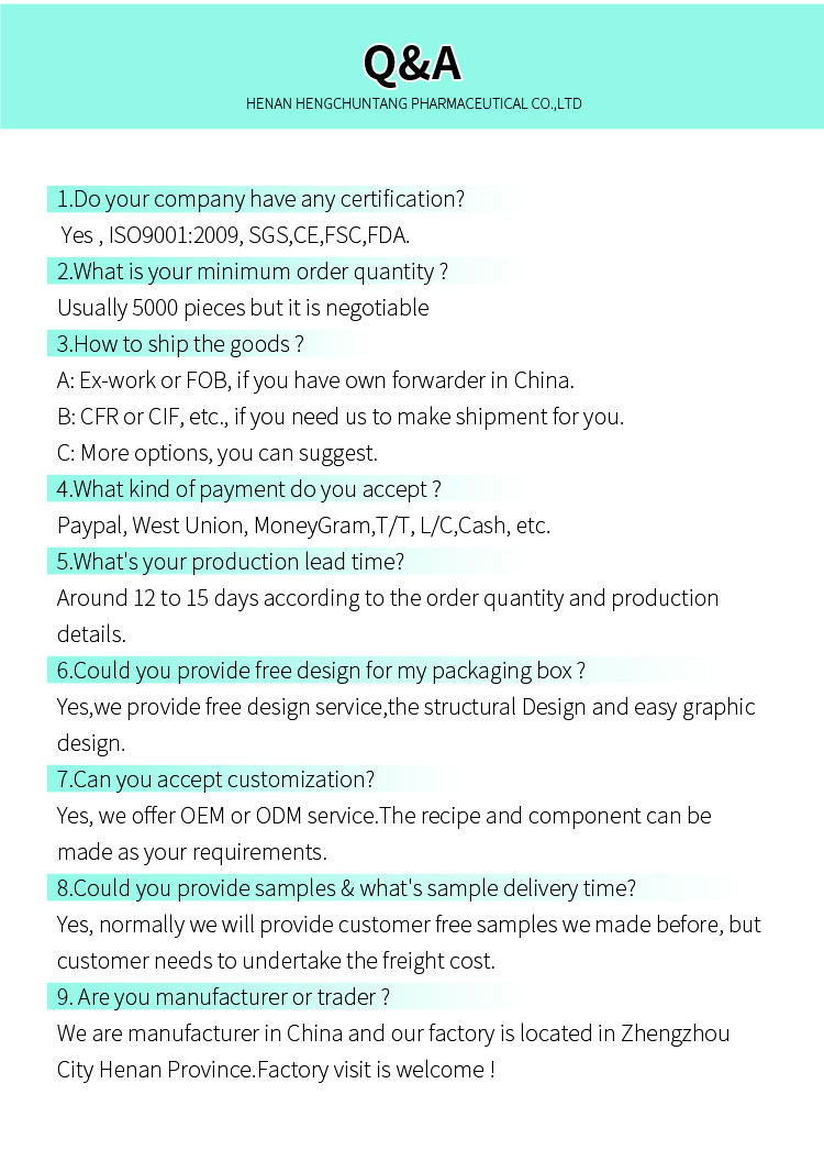 FAQ of Hengchuntang Pharmaceutical Co., Ltd